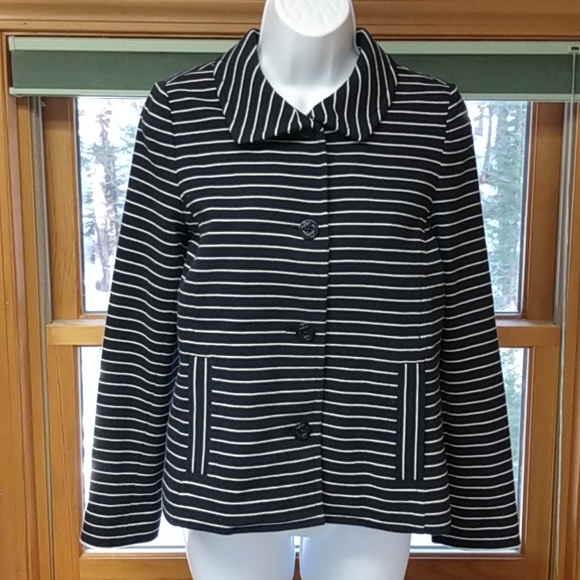 Talbots blue and white striped jacket, SP - Picture 1 of 9